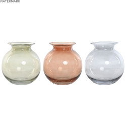 Vase Home ESPRIT Bleu Vert Ambre Verre Moderne 17,5 X 17,5 X 18,2 cm (3 Unités)