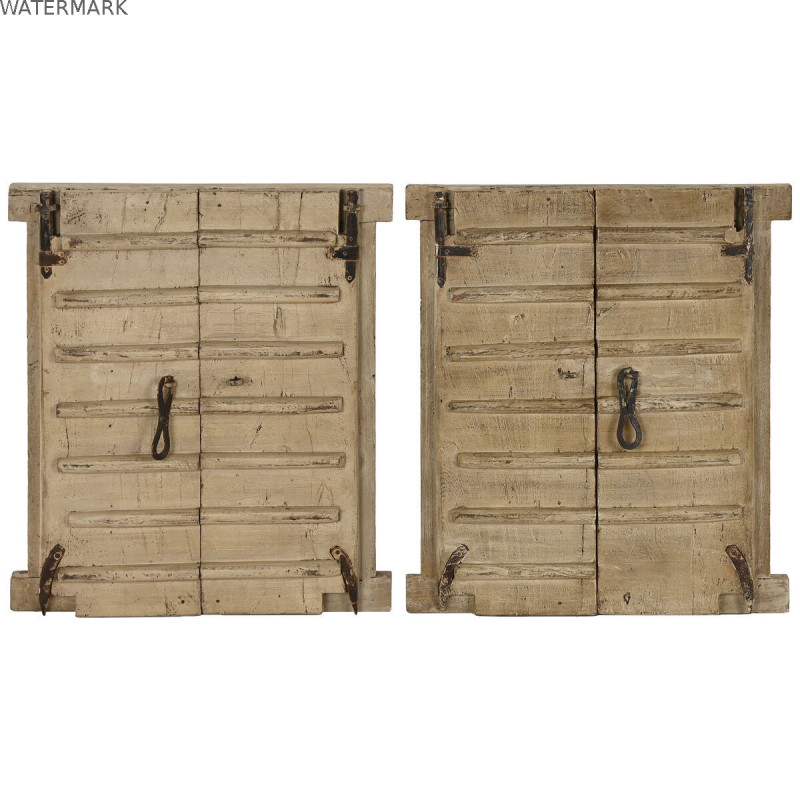 Décoration murale Home ESPRIT Beige Naturel Fenêtre 45 X 5 X 51 cm