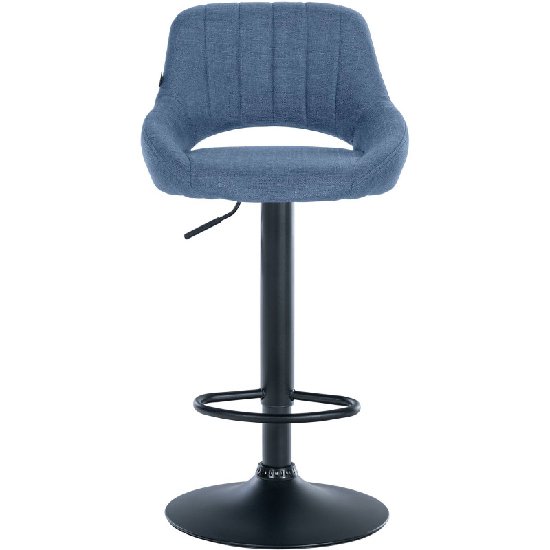Tabouret de bar Milet tissu noir bleu