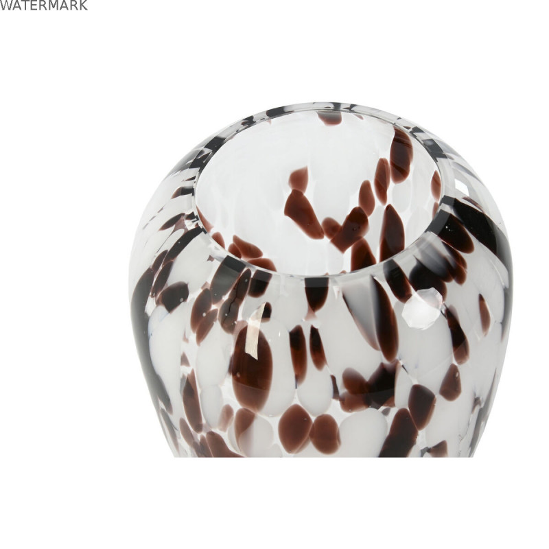 Vase Home ESPRIT Blanc Marron Verre Moderne 15,5 X 15,5 X 24,5 cm
