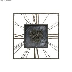 Horloge Murale Home ESPRIT Noir Doré Métal Verre 80 x 8 x 80 cm