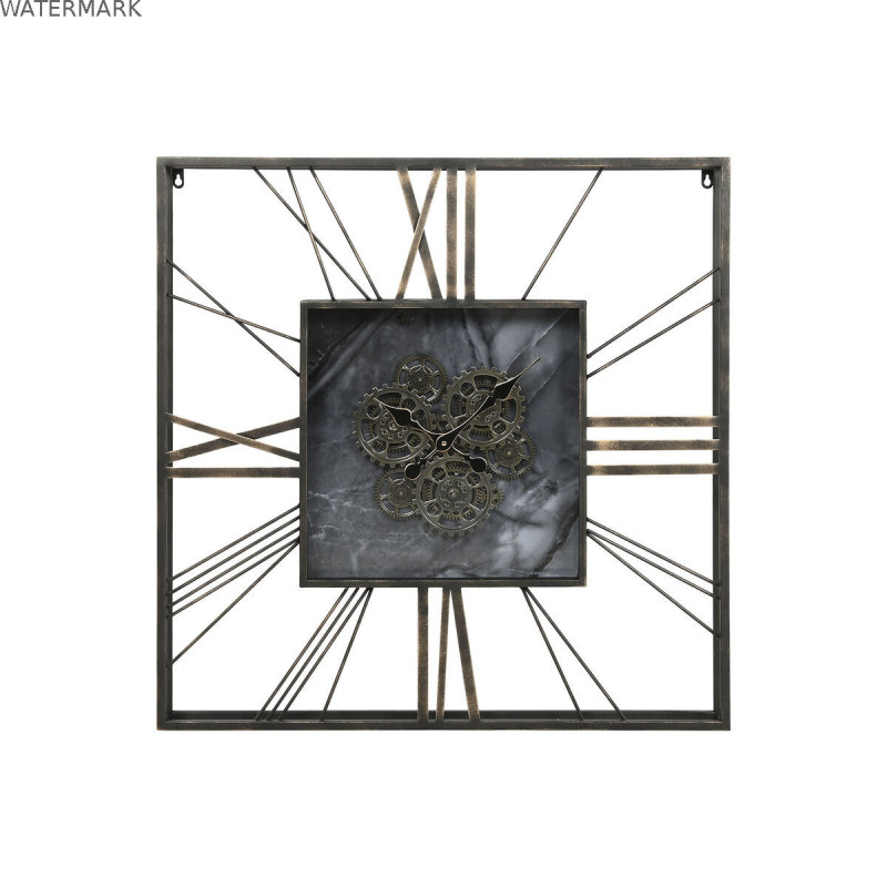 Horloge Murale Home ESPRIT Noir Doré Métal Verre 80 x 8 x 80 cm