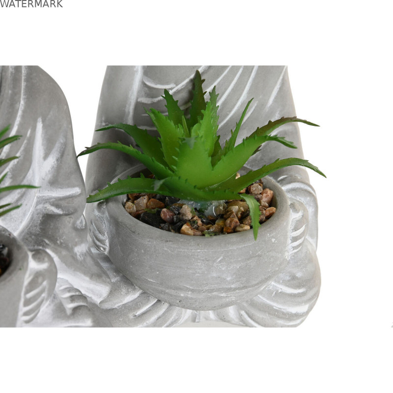 Plante décorative Home ESPRIT Polyéthylène Ciment Buda Oriental 10,5 x 8 x 16 cm (3 Unités)
