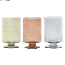 Vase Home ESPRIT Bleu Vert Ambre Verre Moderne 12,5 x 12,5 x 20 cm (3 Unités)