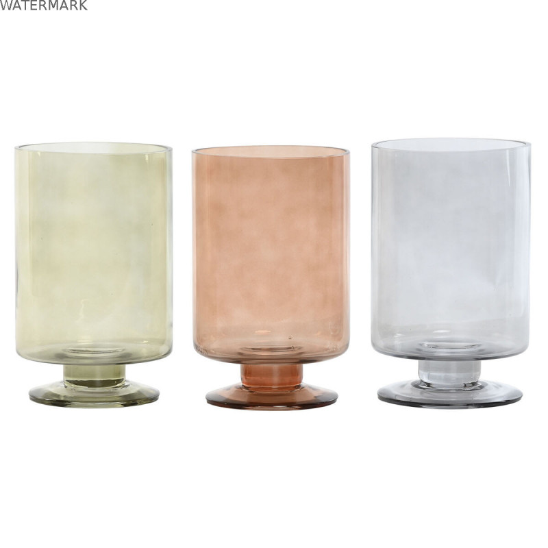 Vase Home ESPRIT Bleu Vert Ambre Verre Moderne 12,5 x 12,5 x 20 cm (3 Unités) Vase Home ESPRIT Bleu Vert Ambre Verre Moderne 12,5 x 12,5 x 20 cm (3 Unités)