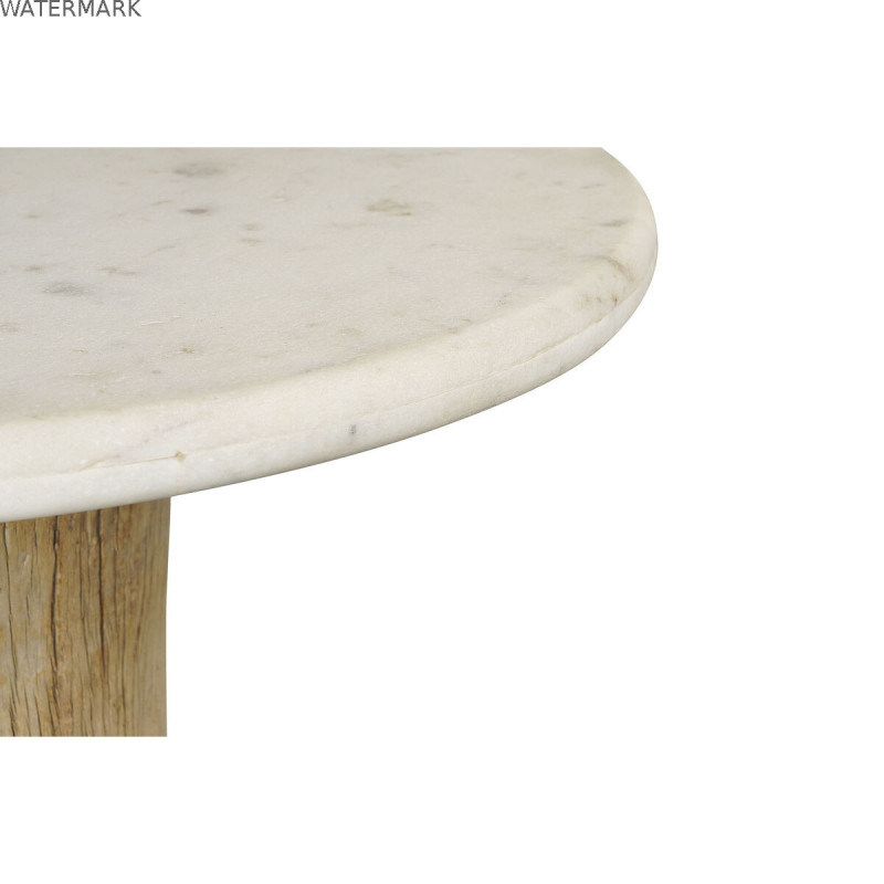 Table Home ESPRIT Blanc Naturel Marbre bois de teck 90 x 90 x 114 cm