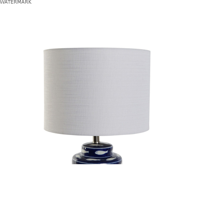 Lampe de bureau Home ESPRIT Bleu Blanc Céramique 50 W 220 V 28 x 28 x 49 cm (2 Unités)