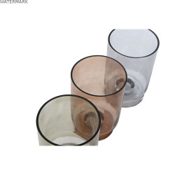 Vase Home ESPRIT Bleu Vert Ambre Verre Moderne 12,5 x 12,5 x 20 cm (3 Unités)