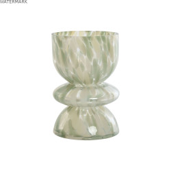 Vase Home ESPRIT Vert Crème Verre Moderne 16 x 16 x 24 cm