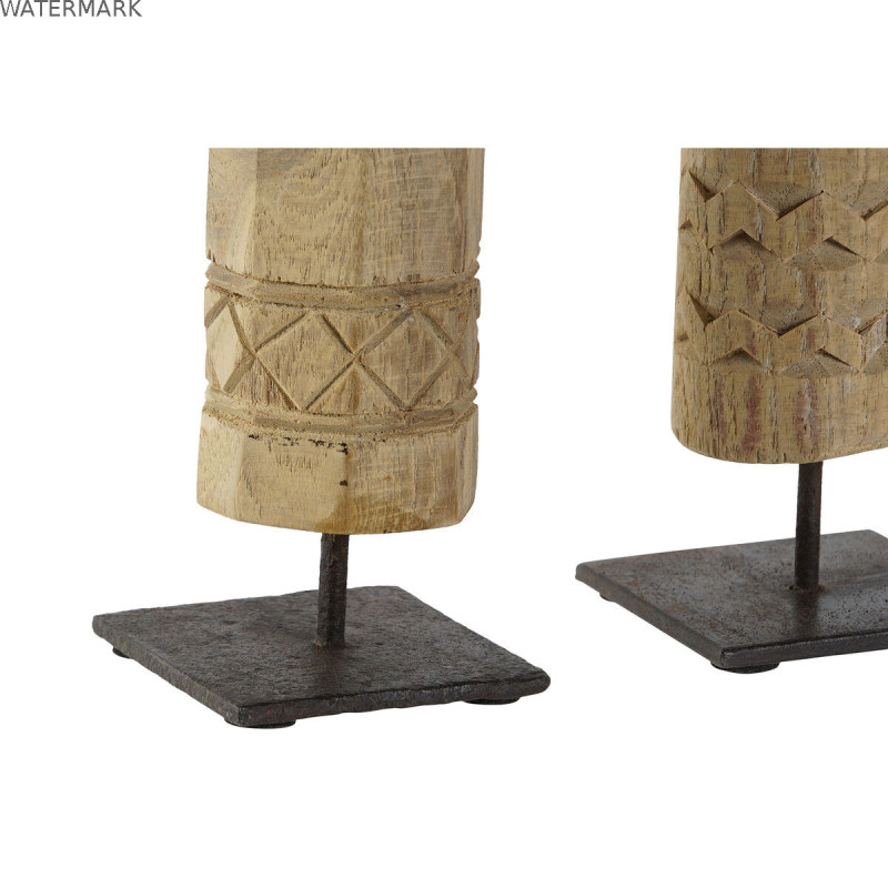 Figurine Décorative Home ESPRIT Naturel 7,5 x 7,5 x 50 cm Statue (2 Pièces)