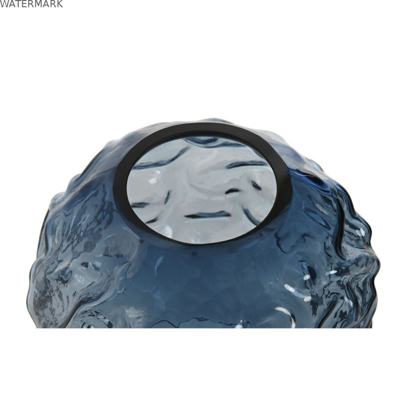 Vase Home ESPRIT Bleu Verre Moderne 21,5 x 21,5 x 19 cm