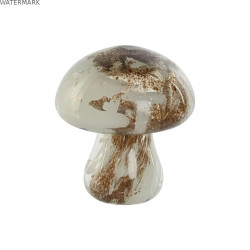 Figurine Décorative Home ESPRIT Blanc Marron Champignon 16,5 x 16,5 x 18 cm