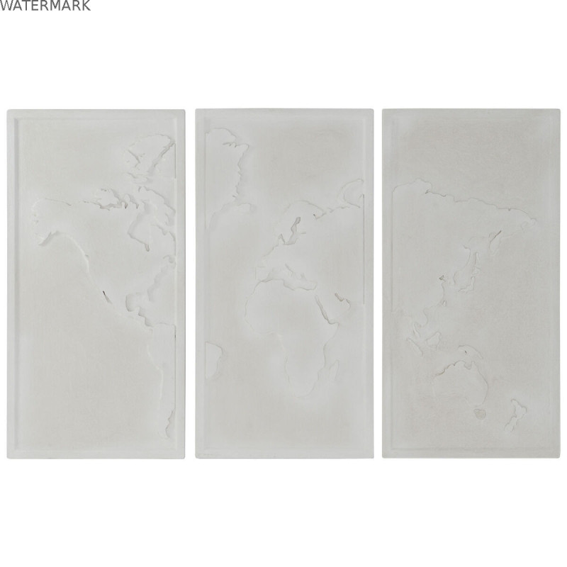 Décoration murale Home ESPRIT Blanc Moderne Mappemonde 180 x 4 x 120 cm (3 Pièces) Décoration murale Home ESPRIT Blanc Moderne Mappemonde 180 x 4 x 120 cm (3 Pièces)