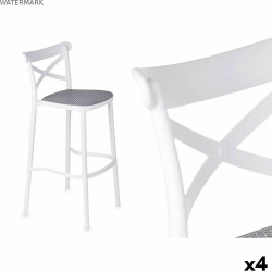 Tabouret PC-175B Blanc Gris polypropylène Rotin 41 x 103 x 52,5 cm (4 Unités)