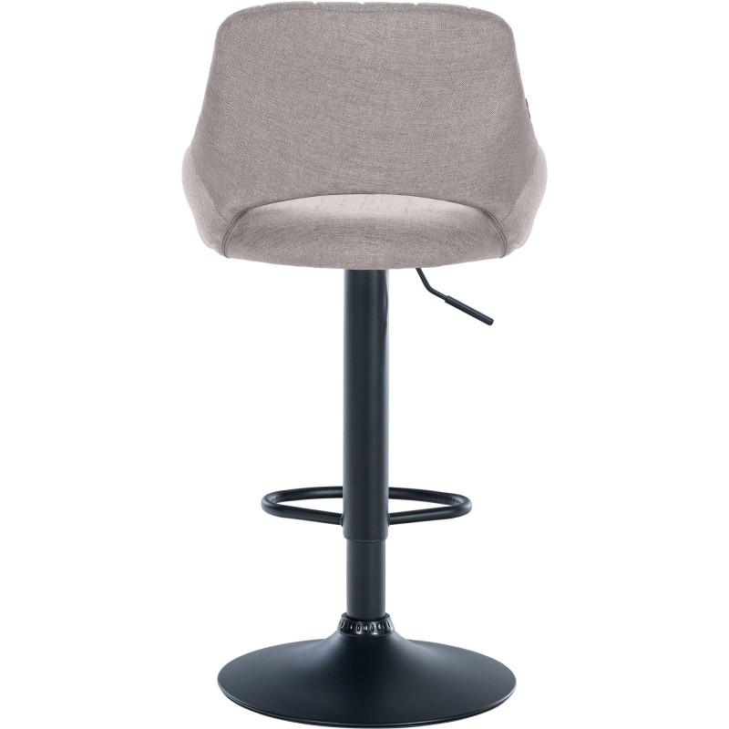 Tabouret de bar Milet tissu noir gris