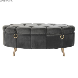 Banquette DKD Home Decor Gris Métal (Reconditionné A)