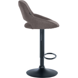 Tabouret de bar Milet, tissu noir gris foncé