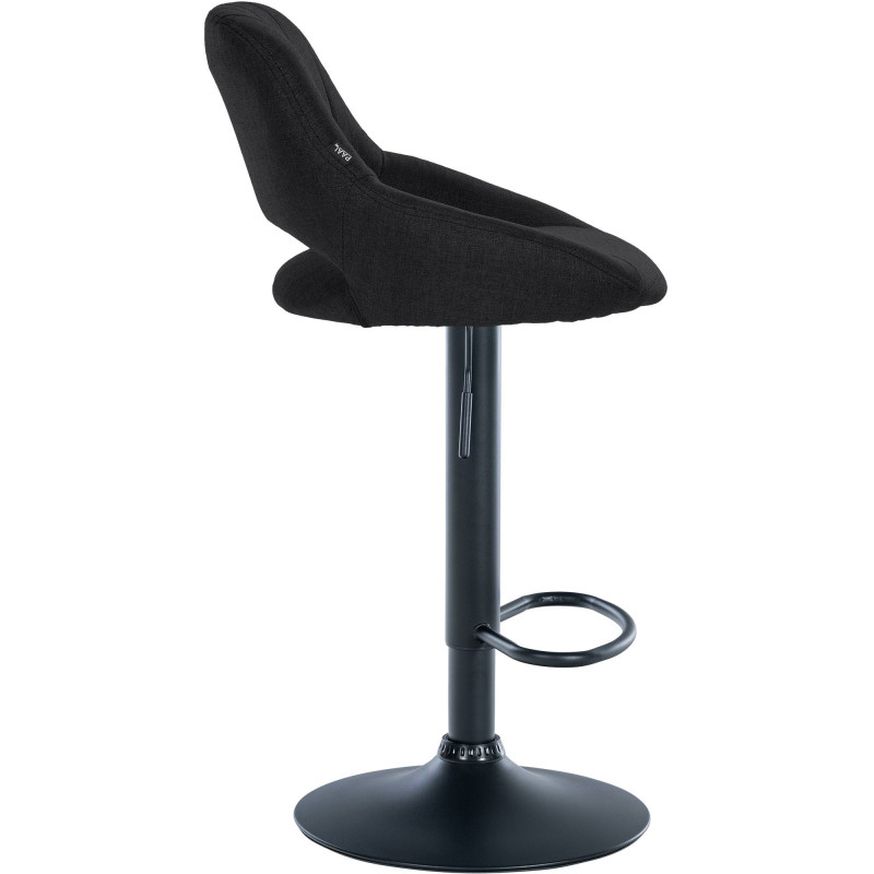 Tabouret de bar Milet tissu noir noir