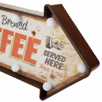 Plaque Murale Alexandra House Living Coffee Blanc Fer 27 x 5 x 65 cm Illumination