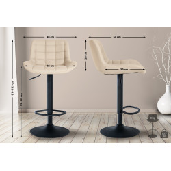 Lot de 2 tabourets de bar Tover en cuir artificiel
