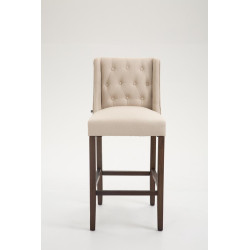 Tabouret de bar Cassandra en tissu antique foncé crème