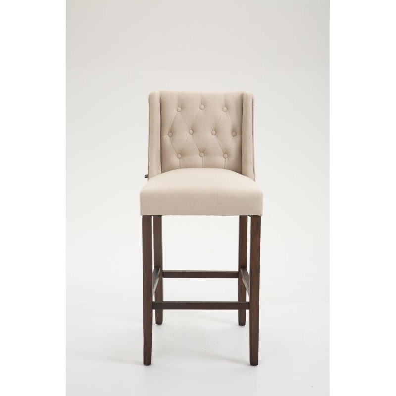 Tabouret de bar Cassandra en tissu antique foncé crème