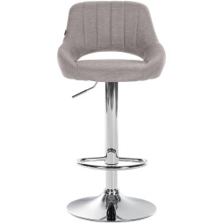 Taburete de bar Milet en tela con base metбlica Gris,Cromado