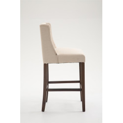 Tabouret de bar Cassandra en tissu antique foncé crème