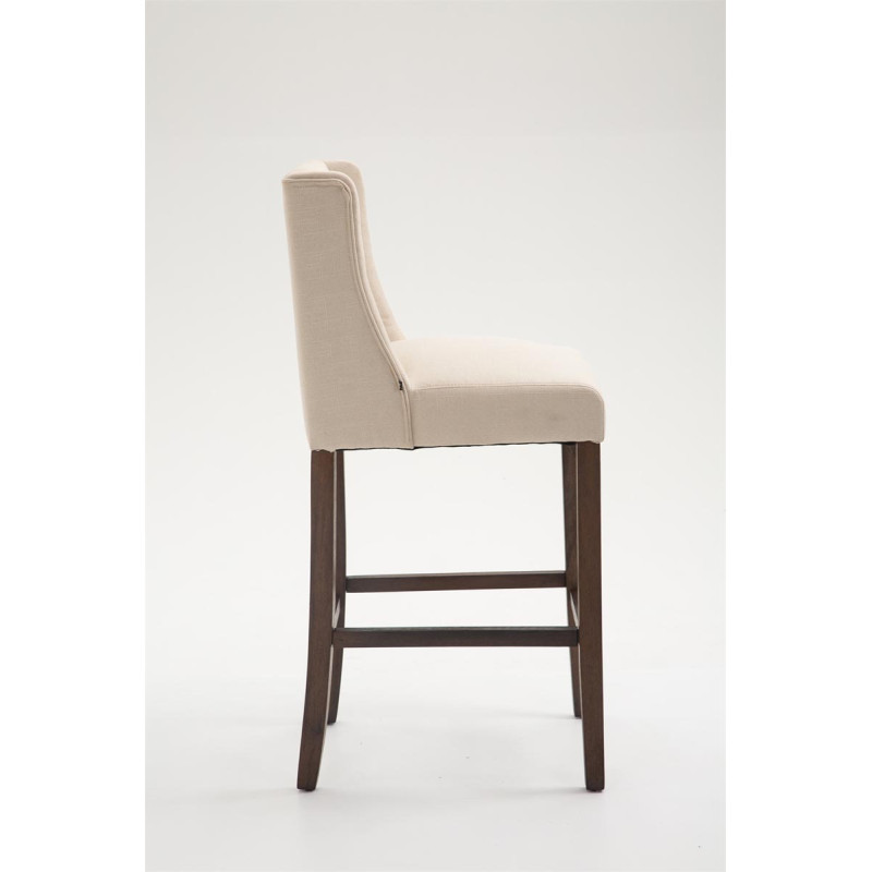 Tabouret de bar Cassandra en tissu antique foncé crème