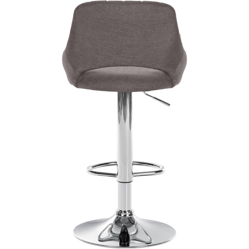 Tabouret de bar Milet tissu chrome gris foncé