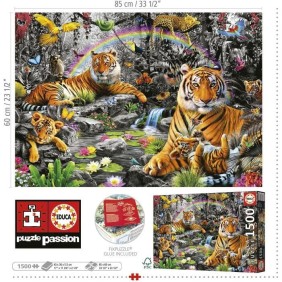 Puzzle paysage et nature - EDUCA - Jungle radieuse - 1500 pieces - Sachet de colle inclus