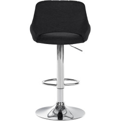 Tabouret de bar Milet, tissu, chrome noir
