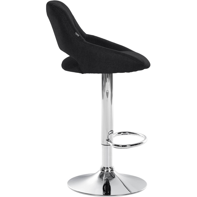 Tabouret de bar Milet, tissu, chrome noir