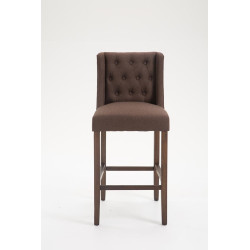 Tabouret de bar Cassandra en tissu antique foncé brun