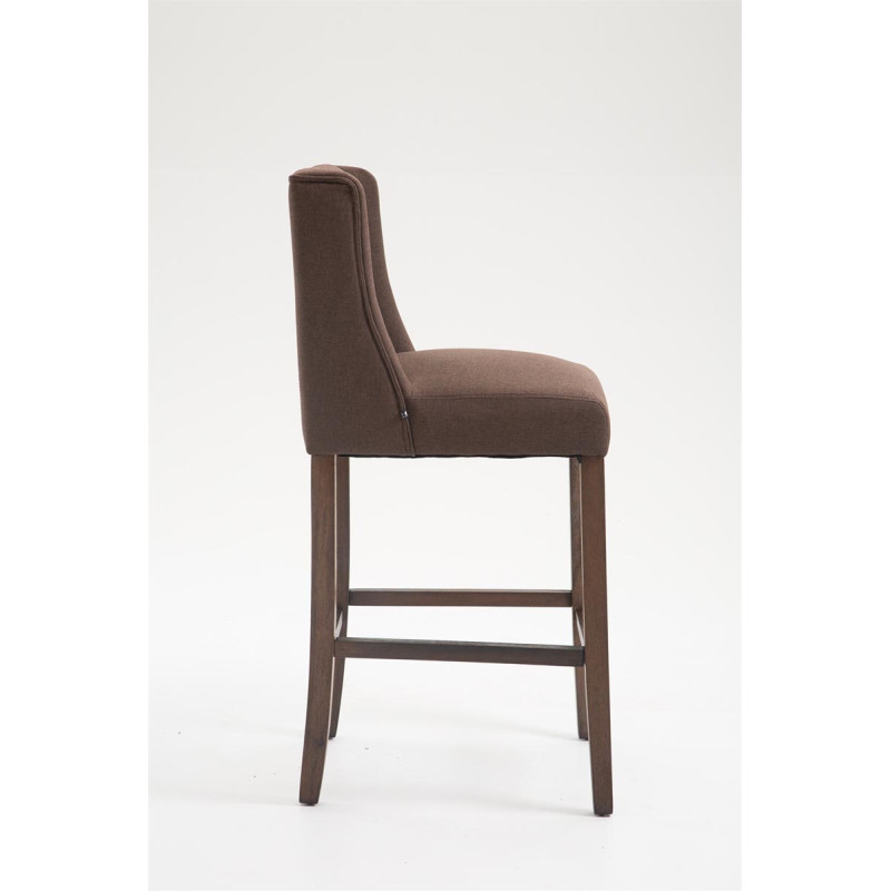 Tabouret de bar Cassandra en tissu antique foncé brun