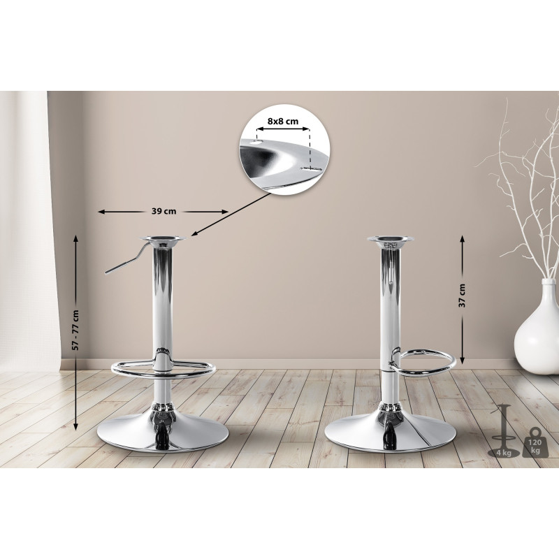 Cadre de remplacement pour tabourets de bar 8 x 8 cm chrome
