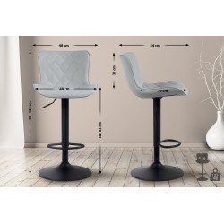 Lot de 2 tabourets de bar Emma en cuir artificiel