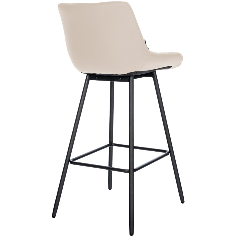 Tabouret de bar Weston simili cuir crème