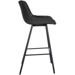 Tabouret de bar Weston, similicuir noir