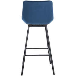 Tabouret de bar Weston en velours bleu