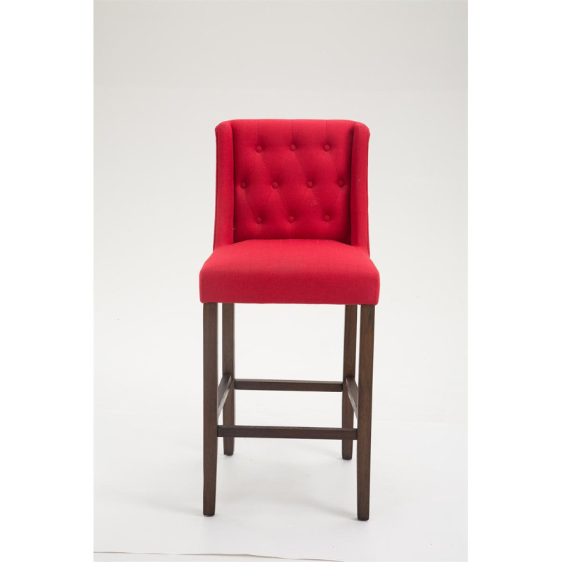 Tabouret de bar Cassandra en tissu antique foncé rouge