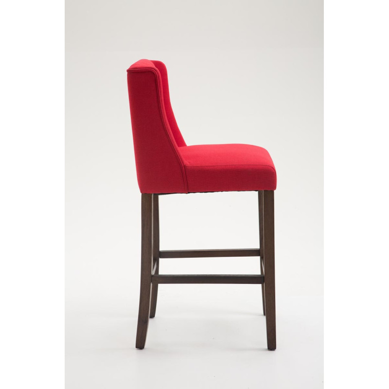 Tabouret de bar Cassandra en tissu antique foncé rouge