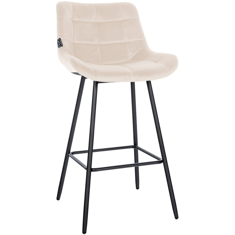 Tabouret de bar Weston en velours crème