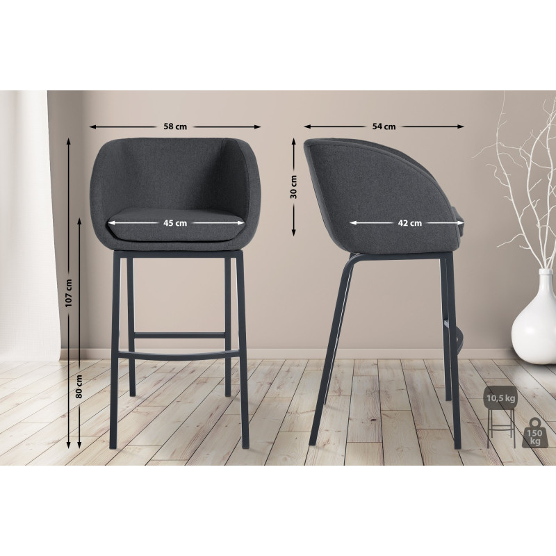 Tabouret de bar Rockhill B en feutre