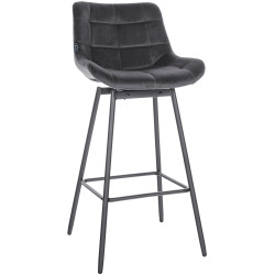 Tabouret de bar pivotant Weston en velours gris foncé