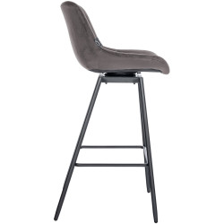 Tabouret de bar pivotant en velours Weston gris