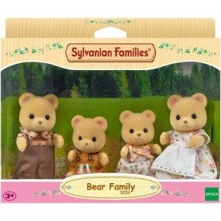 Figurines miniatures - SYLVANIAN FAMILIES - La famille Ours - 4 personnages articulés et habillés avec soin