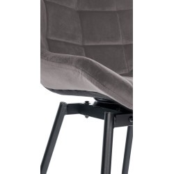 Tabouret de bar pivotant en velours Weston gris