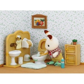 SYLVANIAN FAMILIES - 5015 - Frere Lapin Chocolat et Toilettes - Village - Mixte - 3 ans+