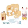 SYLVANIAN FAMILIES - 5015 - Frere Lapin Chocolat et Toilettes - Village - Mixte - 3 ans+